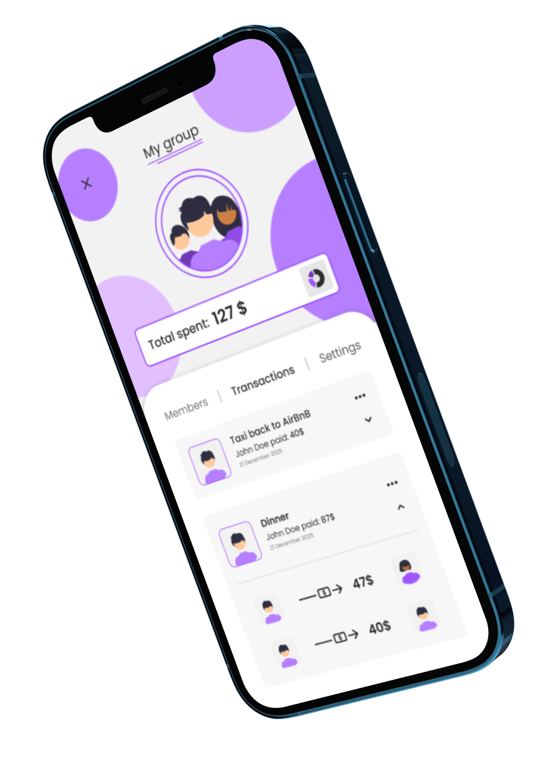 Add transactions interface - left view