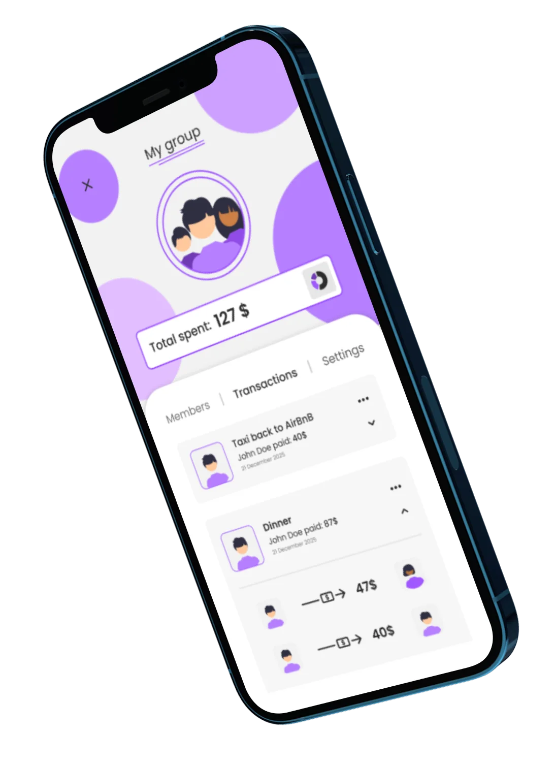 Add transactions interface - left view